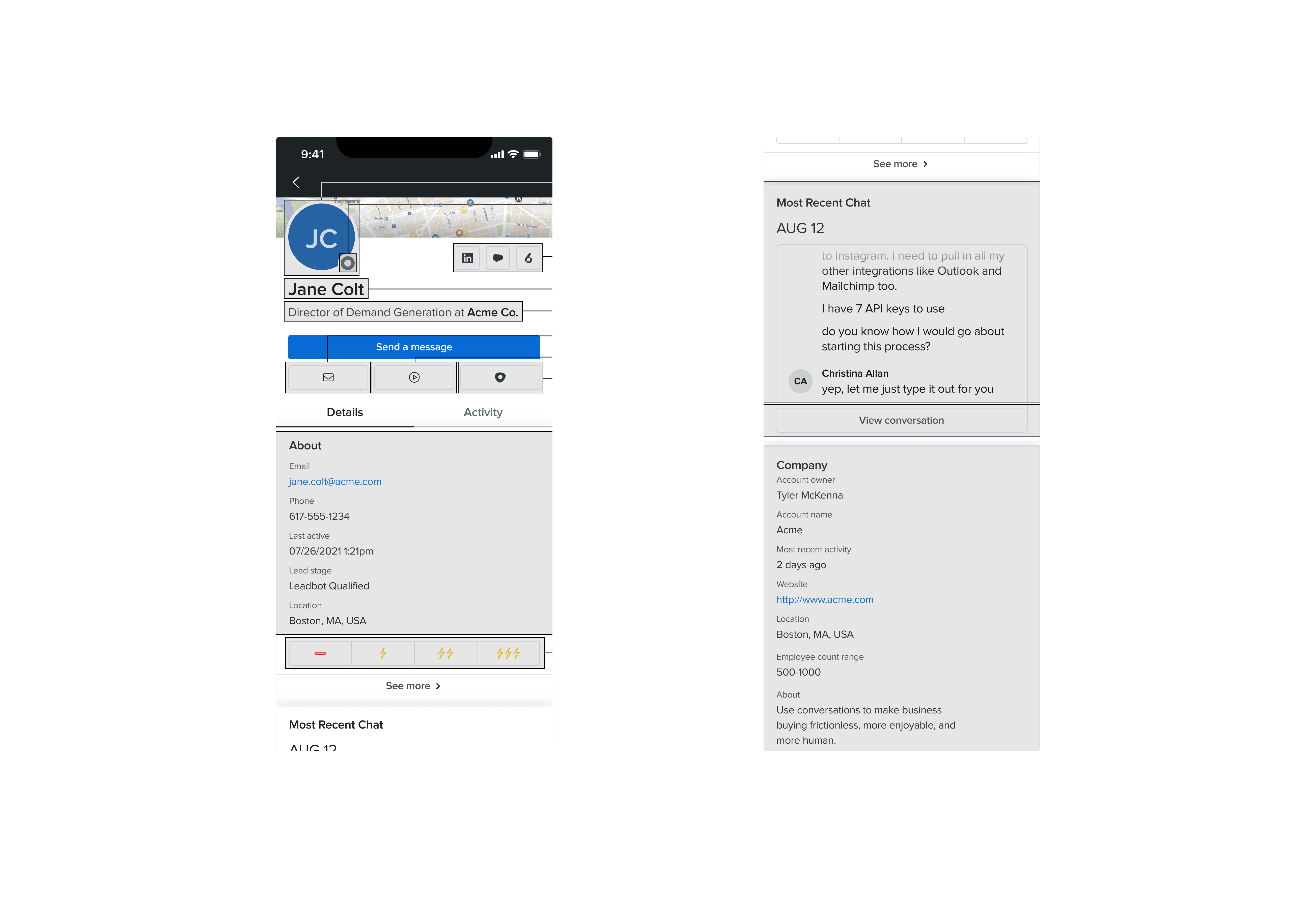 Drift Messaging Layout